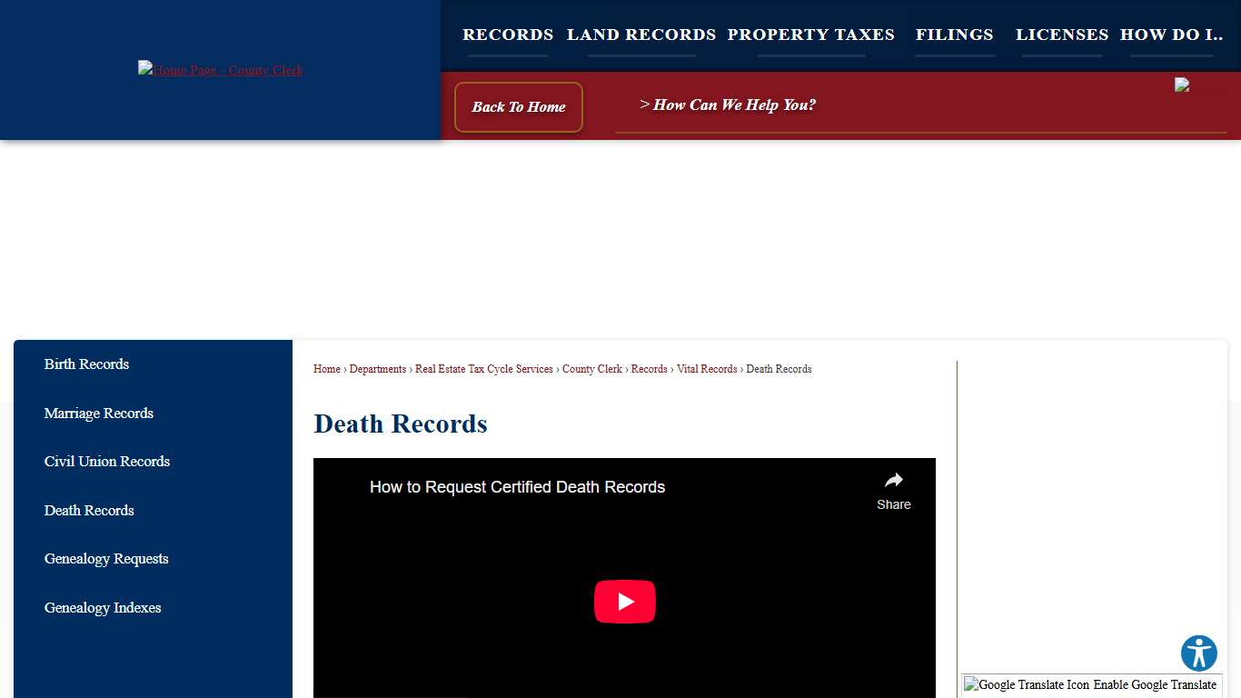Death Records | Peoria County, IL